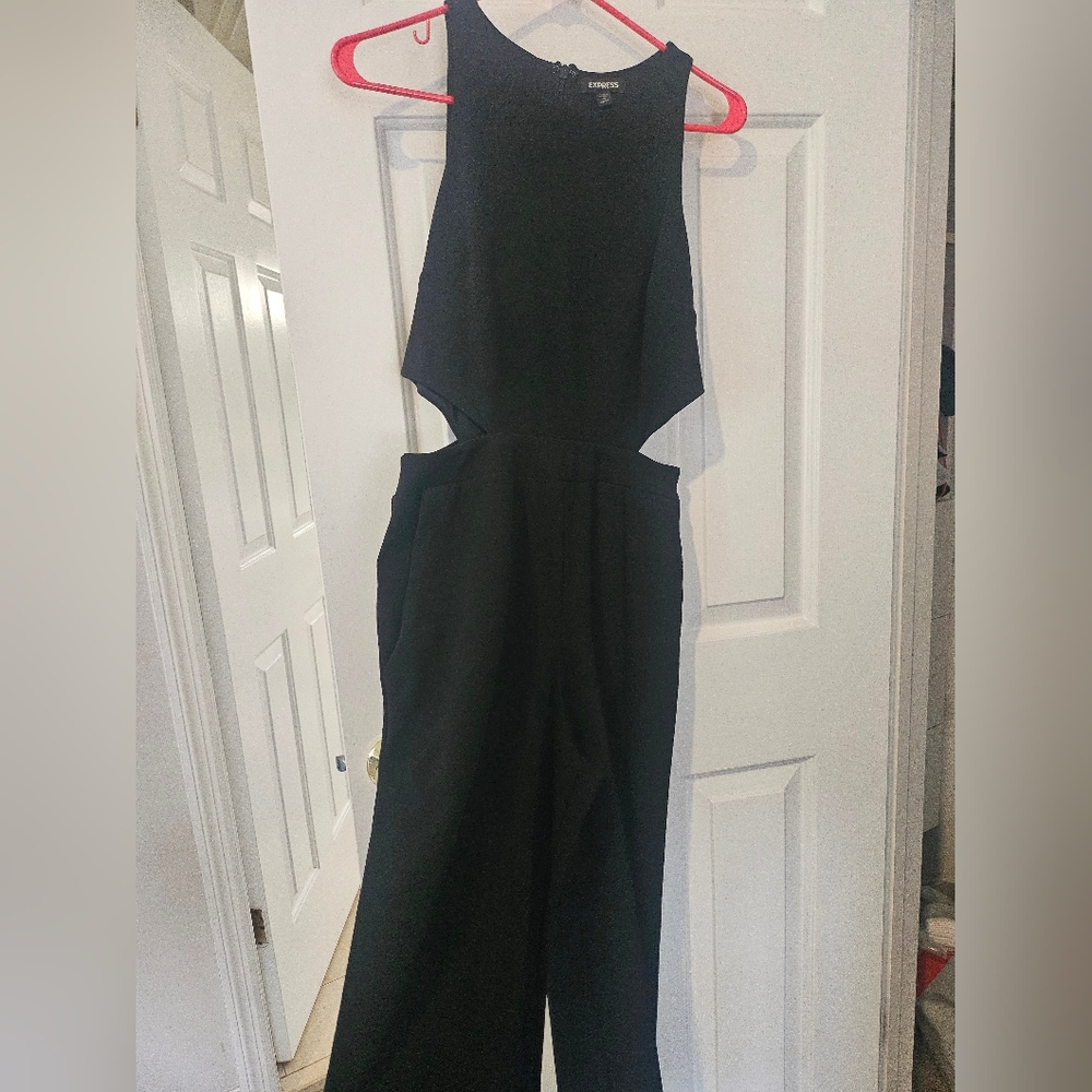 Express Black Cutout Wide-Leg Jumpsuit